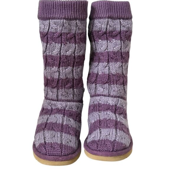 UGG Striped Knit Sock Boots size 5 Purple Limited Edition - Picture 1 of 8